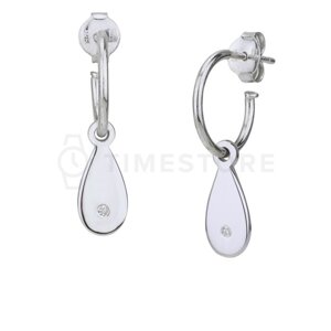 Stříbrné náušnice s diamantem TS-EA-0244