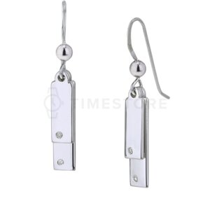 Visací stříbrné náušnice s diamantem TS-EA-0247