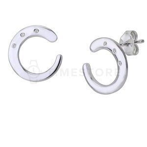 Stříbrné náušnice s diamantem TS-EA-0249