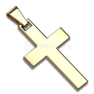 Přívěsek lesklý kříž z nerezové oceli TS-PE-0006