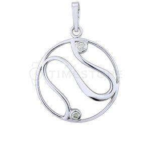 Kulatý stříbrný přívěsek s diamantem TS-PE-0015