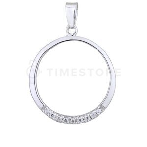 Kulatý stříbrný přívěsek s diamantem TS-PE-0016